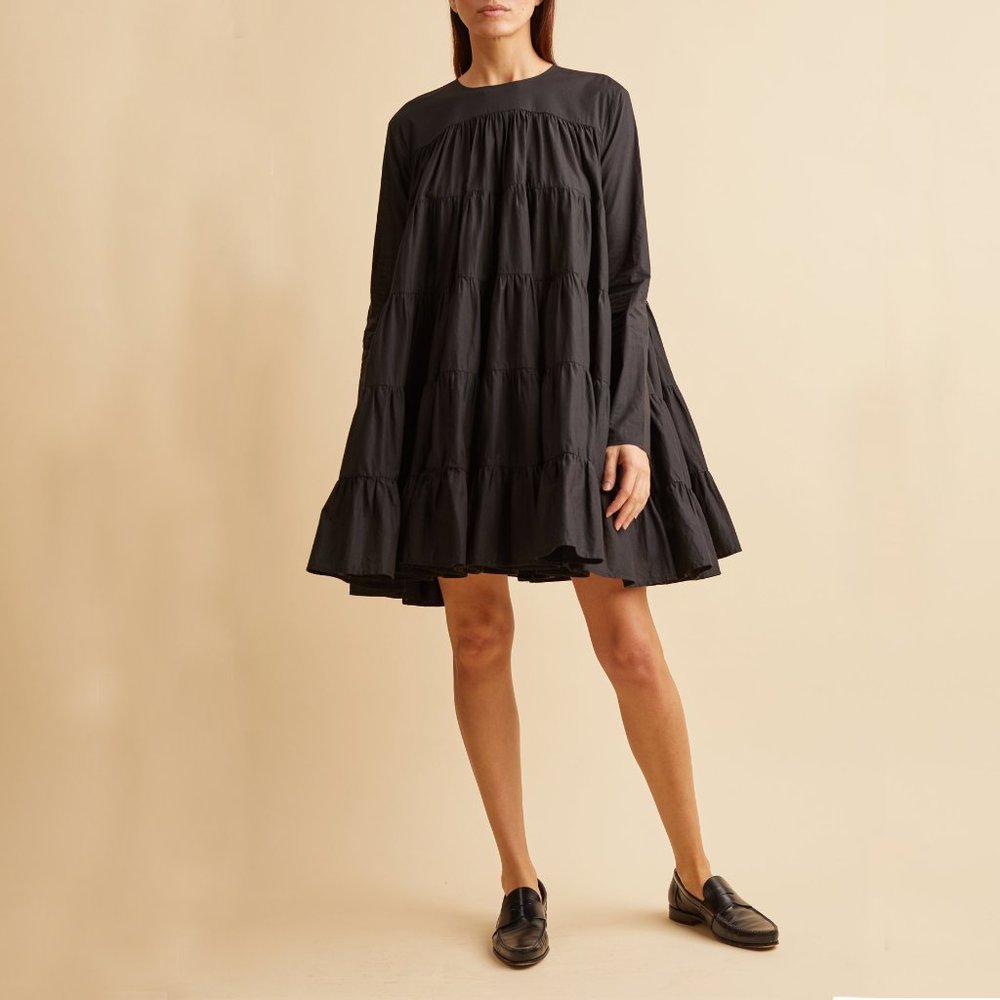 MERLETTE Soliman tiered cotton mini dress